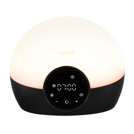 Lumie device with a white light on a white background